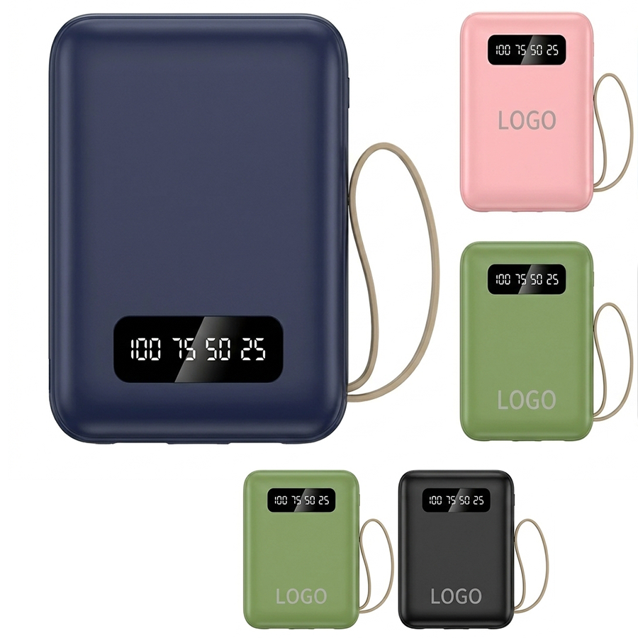Integrated Multi-Lead Portable Power Station 10,000 mAh with Digital Display