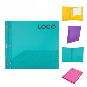 Durable Moisture-Resistant Poly Folders with Fasteners and Dual Pockets